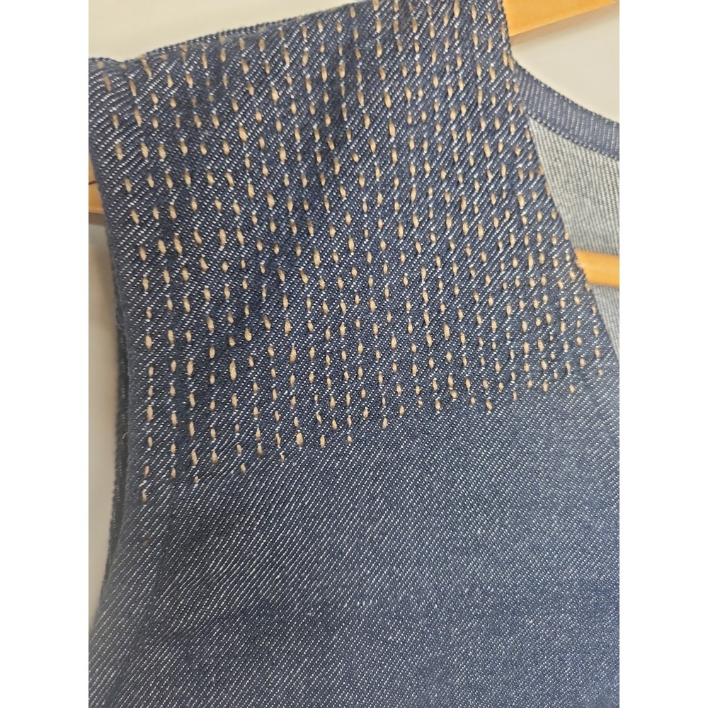Marketplace Of India 2W Blue Vest Top Pant Set Embroidered Lagenlook Minimalist - Picture 4 of 16
